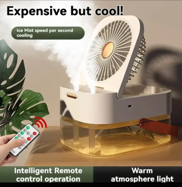 Dual Spray Water Mist Air Conditioner Fan with Night Light