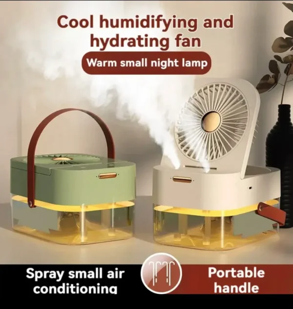 Dual Spray Air Conditioner Fan with Night Light - Image 2