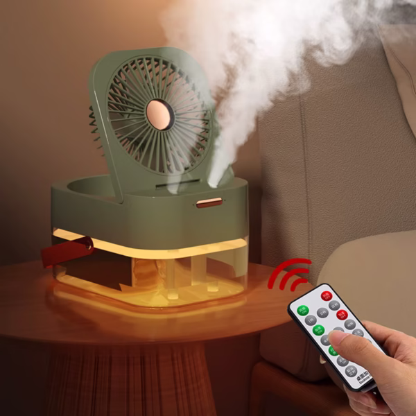 Dual Spray Water Mist Air Conditioner Fan with Night Light