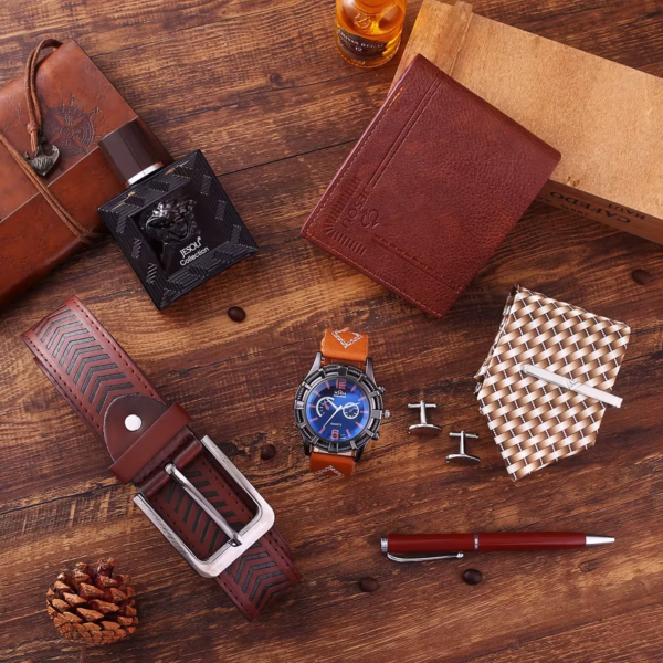 Perfect Men Gift Set...Leather Belt, Watch, Wallet, Cufflink, Perfume and Neck tie - Image 3
