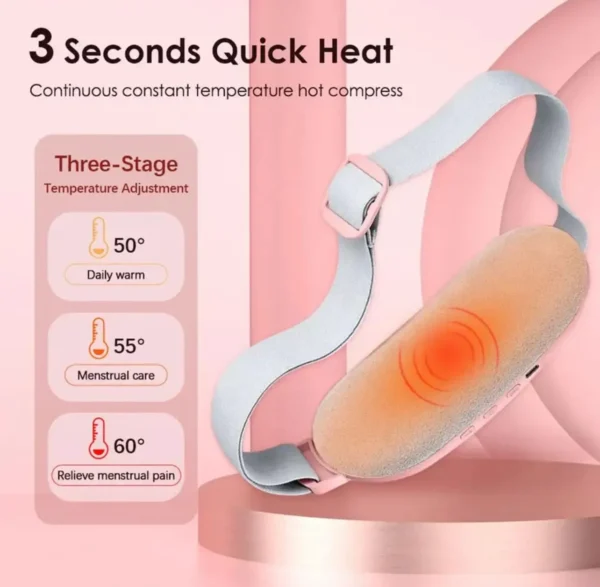 Rechargeable Menstruation Cramp Heating & Vibrating Soothing Belt/Massager - Image 4