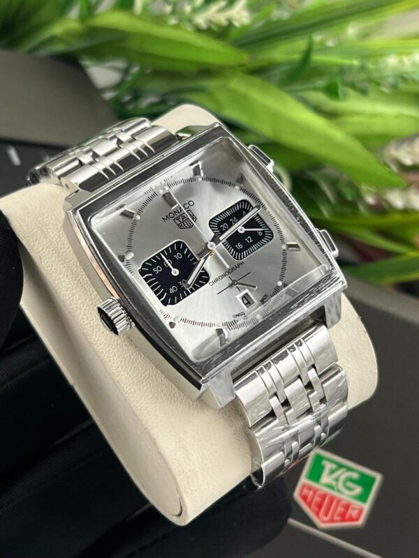 Tag Hueer Monaco Luxury Men's Watch silver dial