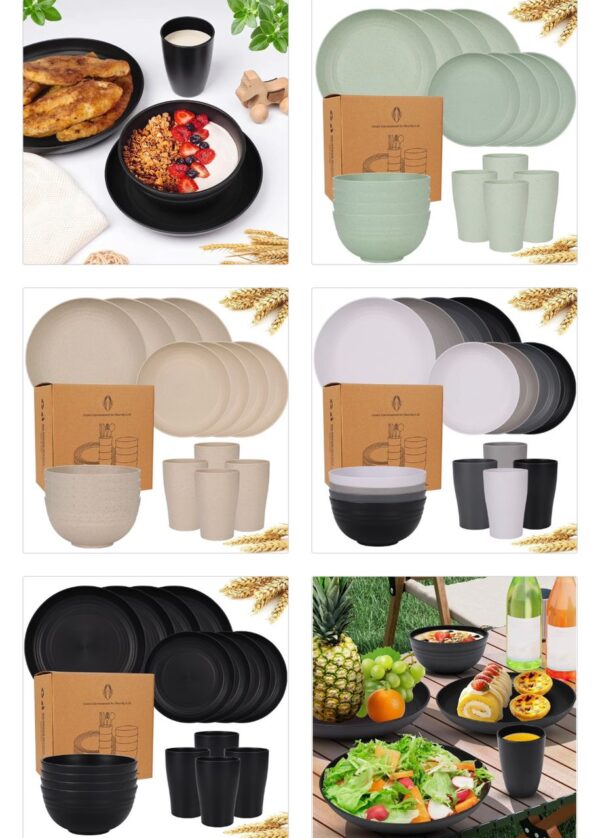 16 pcs eco-friendly dinnerware