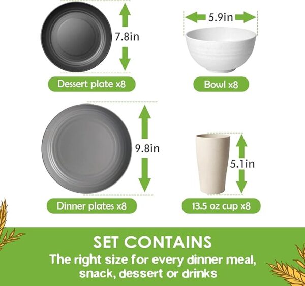 32pcs eco-friendly dinnerware