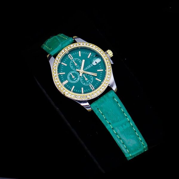 5pcs Hasesg Liuxury Jewelry Set green watch