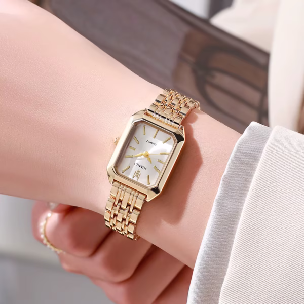 Ximili Rectangular Standout Luxury Alloy Lady's Watch white face