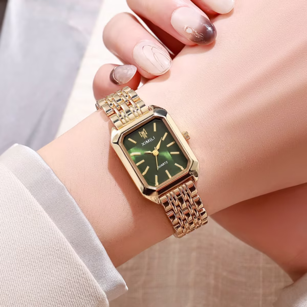 Ximili Rectangular Standout Luxury Alloy Lady's Watch Green