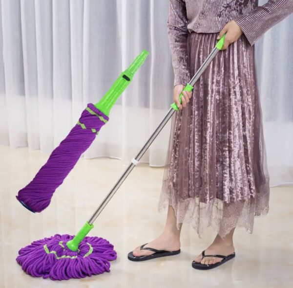 Self-Squeezing 360 degrees Rotary Microfiber Mop in use