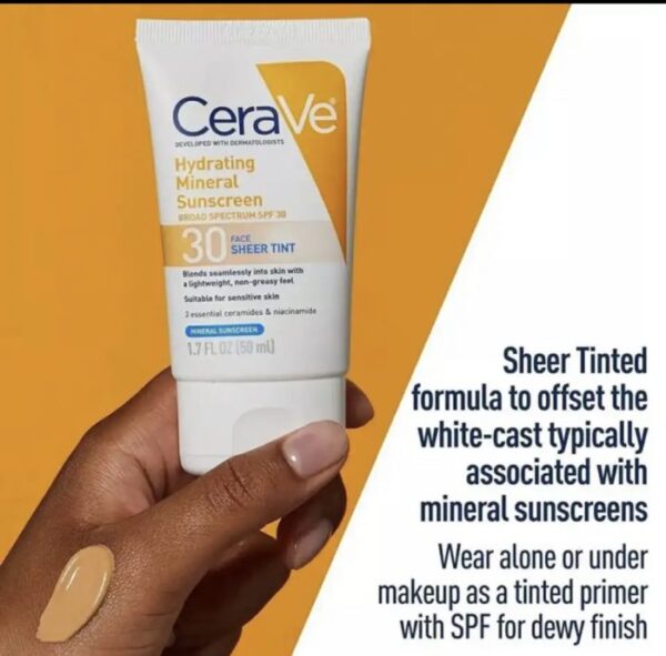 CeraVe Hydrating Mineral Sunscreen SPF 30 Face Sheer Tint