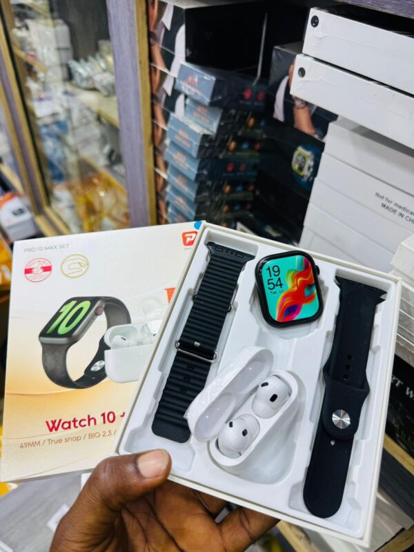Pro 10 Max Smartwatch And Airpod Set black